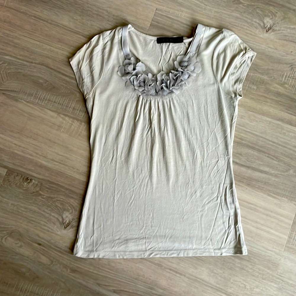 Short Sleeve The Limited Woman’s Top with decorative neckline size small
